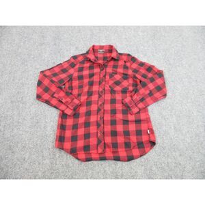 Eddie Bauer Shirt Womens Extra Small Red Black‎ Buffalo Plaid Outdoors Button Up